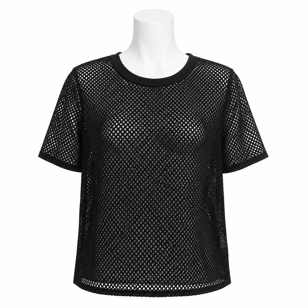 Banana Republic Perforated Mesh Top - Black - Size S